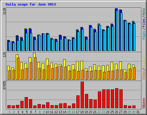 Daily usage for June 2013