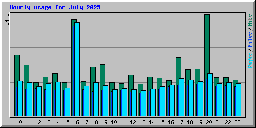 Hourly usage for July 2025